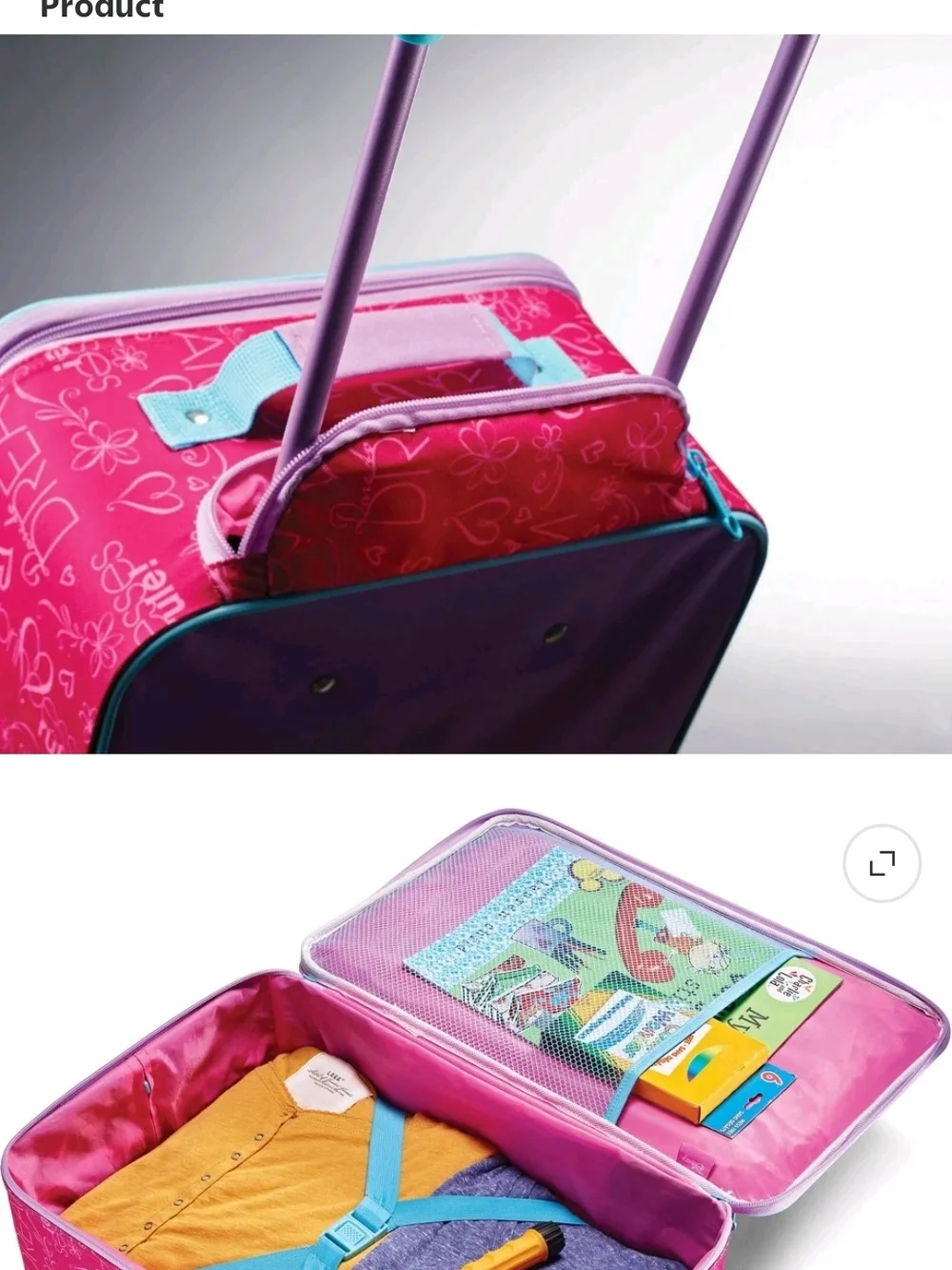 American Tourister Pink & Blue Disney Princess Kids Luggage CARRY ON KIDS GIRLS